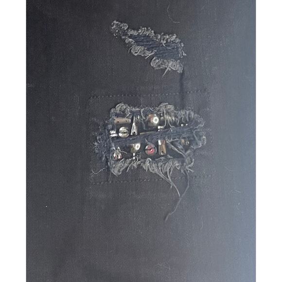 Miss Me Signature Black Distressed Bling  Gems Skinny Women’s  Jeans Sz 31 EUC - Picture 8 of 9